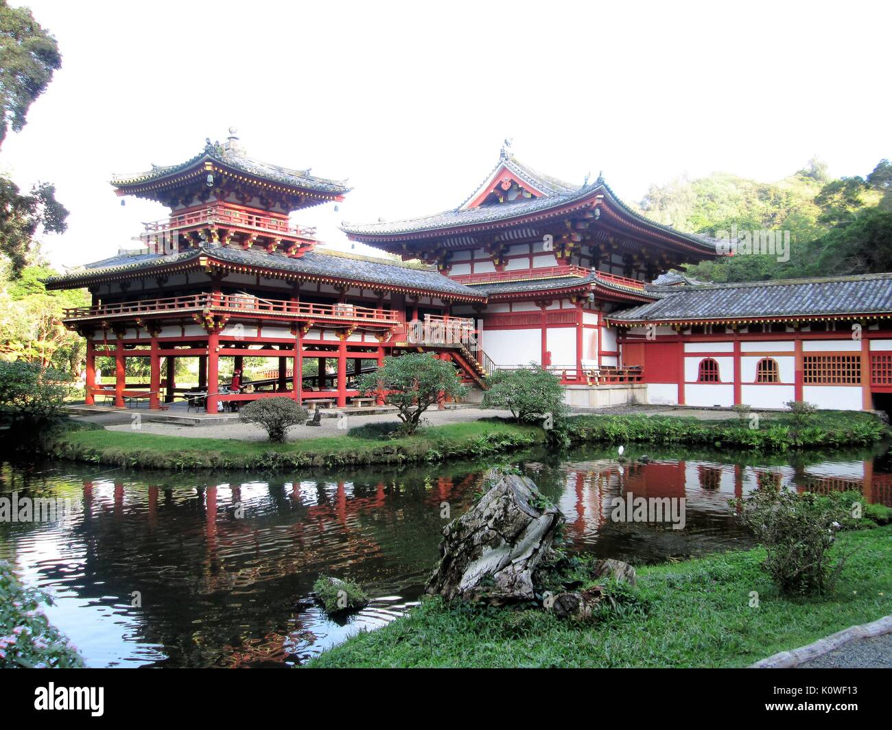 Il Tempio Byodo-In Valle dei Templi Memorial Park Kahaluu, di O'ahu, Hawaii Foto Stock