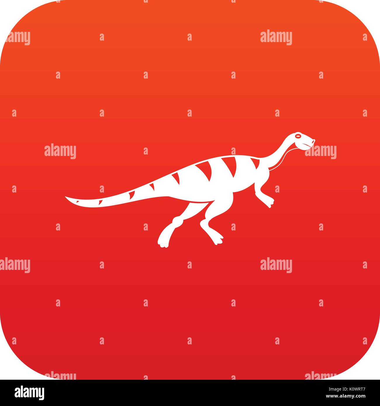 Gallimimus dinosauro icona rossa digitale Illustrazione Vettoriale