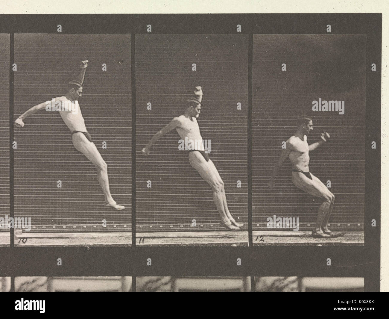 Locomozione animale. Un elettro Indagine fotografica delle fasi consecutive dei movimenti degli animali. Ha iniziato 1872 completato 1885. Volume V, Man (bacino panno) INCONTRATO DP275115 Foto Stock