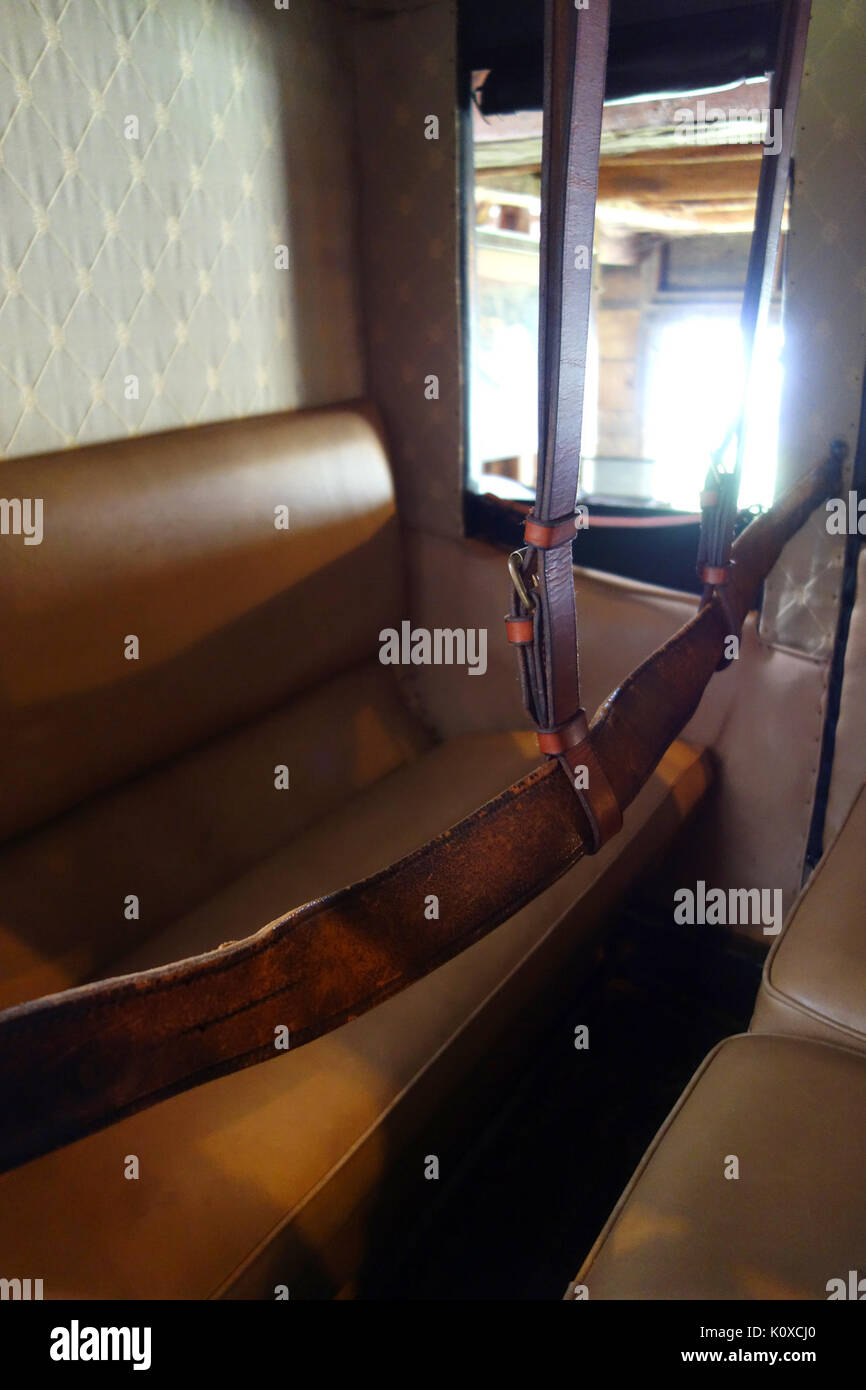 Abbott & Downing Concord pullman, vista 2 Hadley Farm Museum DSC07627 Foto Stock