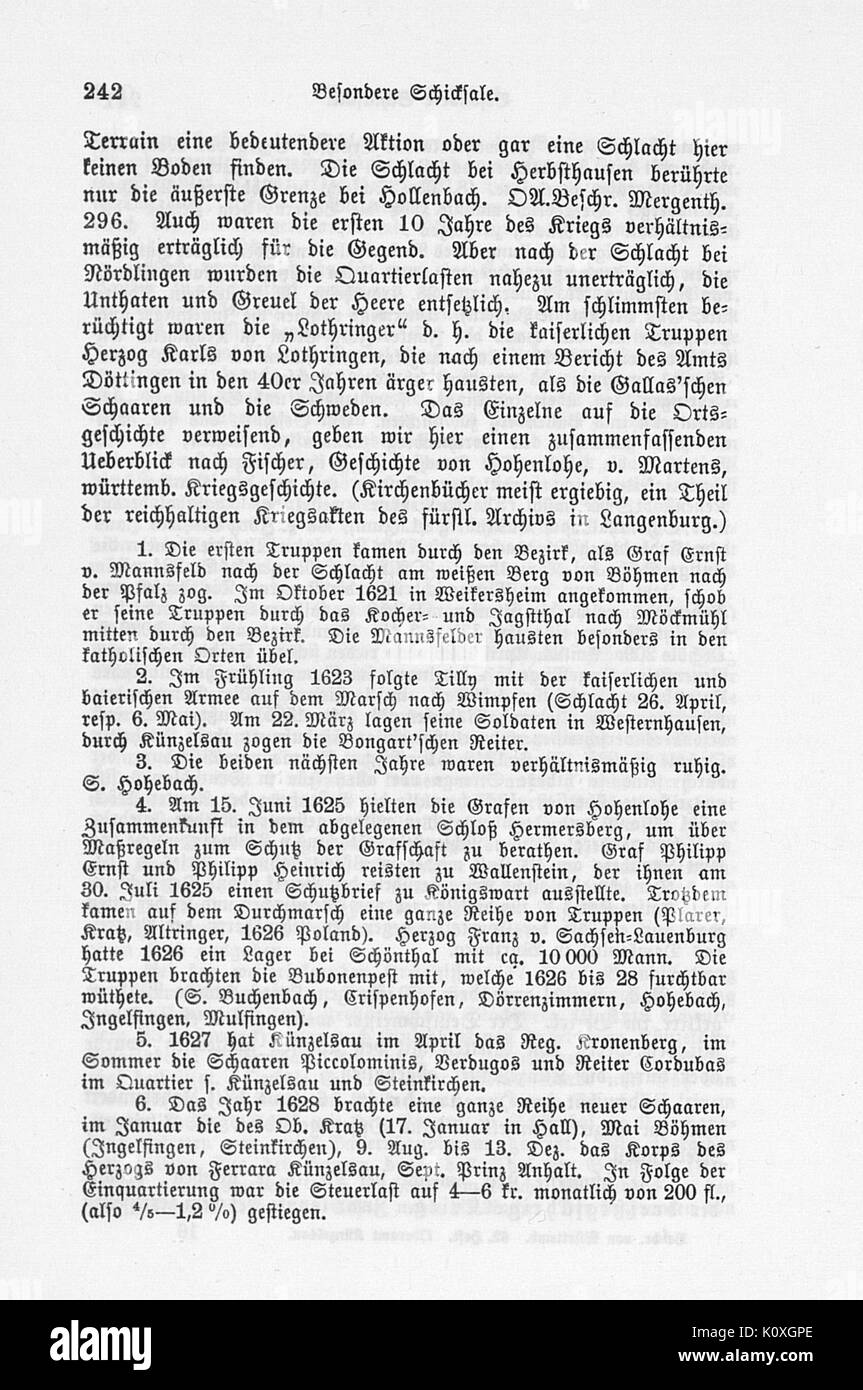 Beschreibung des Oberamts Kuenzelsau mi 242 Foto Stock