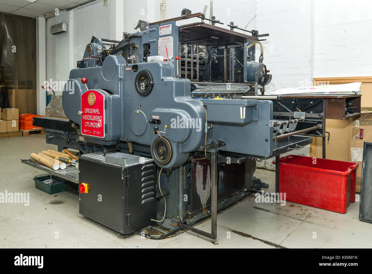 Anni sessanta Heidelberg originale lettera del cilindro stampa macchinari Foto Stock