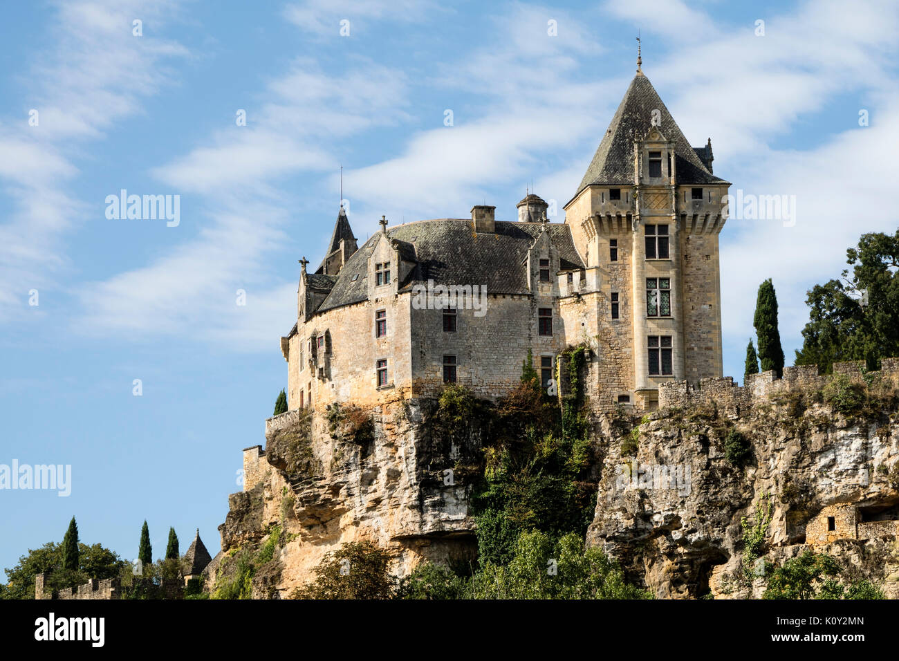 Il Chateau de Montfort, Dordogne, Aquitania, in Francia, in Europa Foto Stock