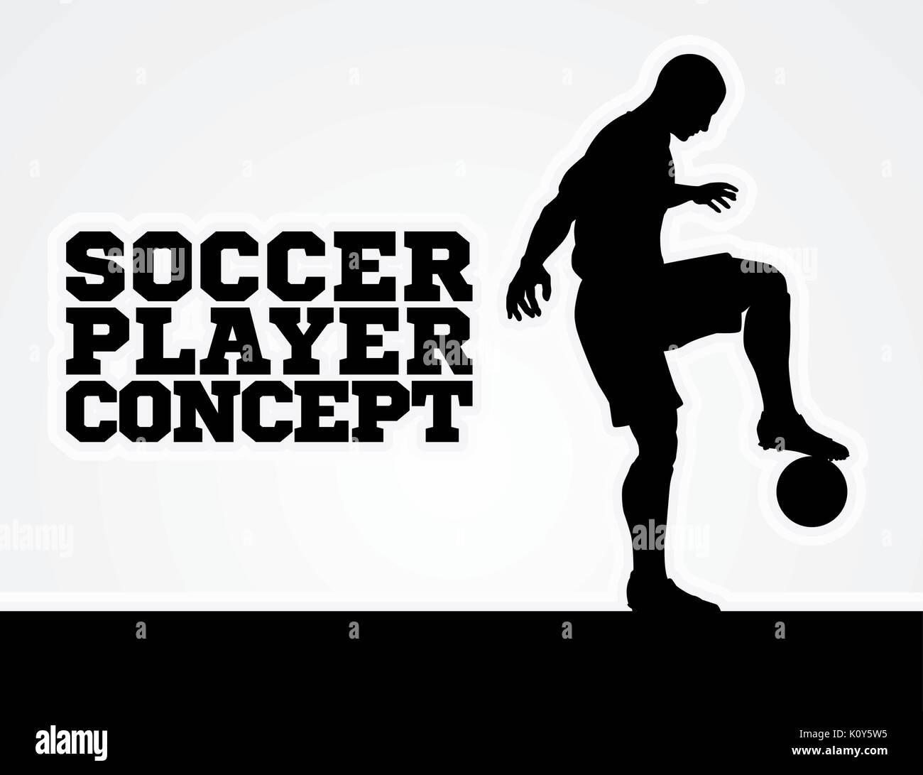 Soccer Football Player Concept Silhouette Illustrazione Vettoriale