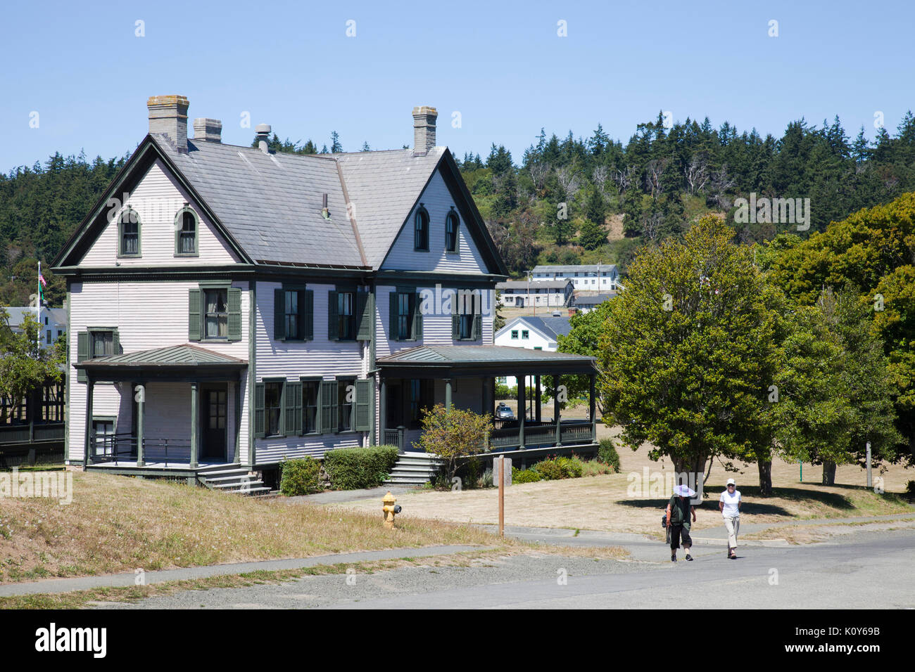 Edificio storico, Fort Worden parco statale, Port Townsend, nello Stato di Washington, USA, America Foto Stock
