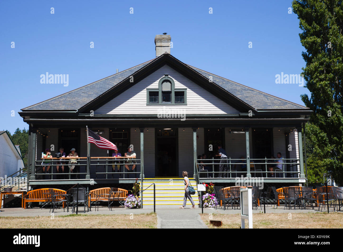 Coffee shop, Fort Worden parco statale, Port Townsend, nello Stato di Washington, USA, America Foto Stock
