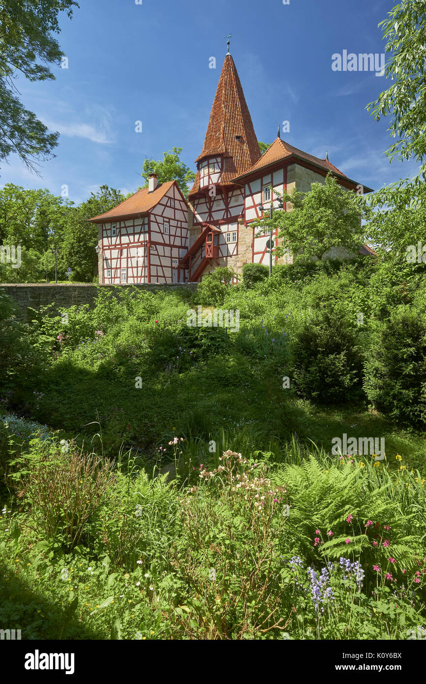 Rödelseer cancello in Iphofen, bassa Franconia, Kitzingen, Baviera, Germania Foto Stock