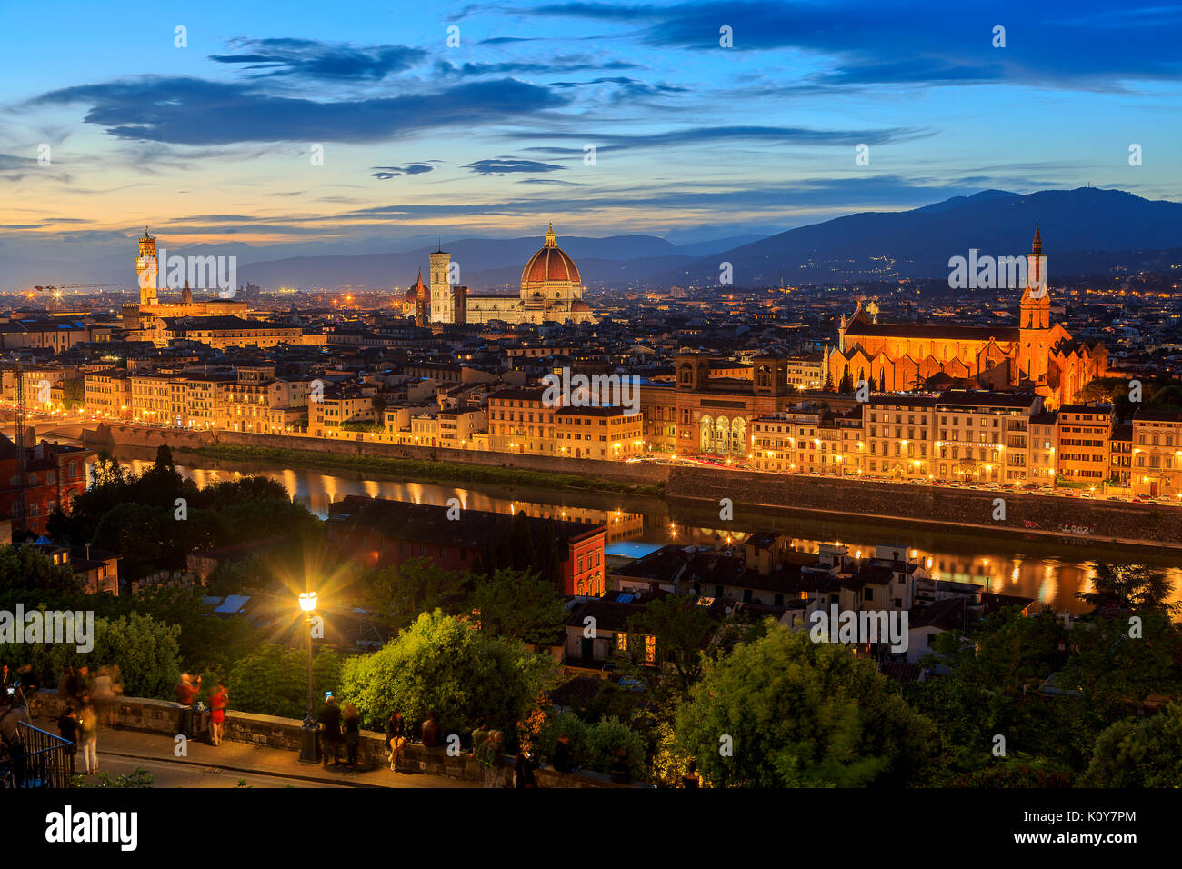 Vista dal Piazzale Michelangelo, Firenze, Toscana, Italia Foto Stock