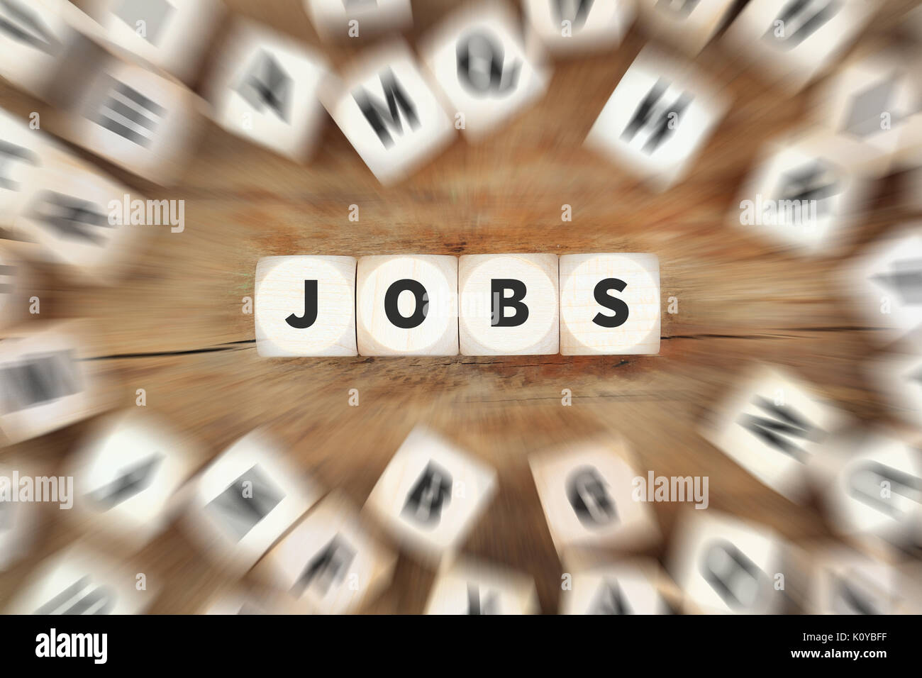 I lavori di ricerca di lavoro ricerca di lavoro dice di assunzione la concezione di business idea Foto Stock