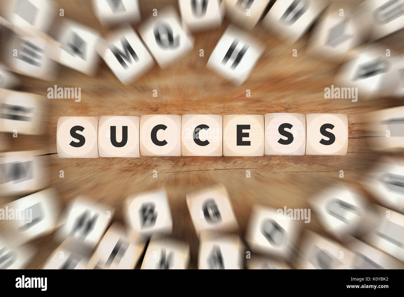 Il successo di successo sul lavoro carriera lavoro leadership strategia dadi la concezione di business idea Foto Stock