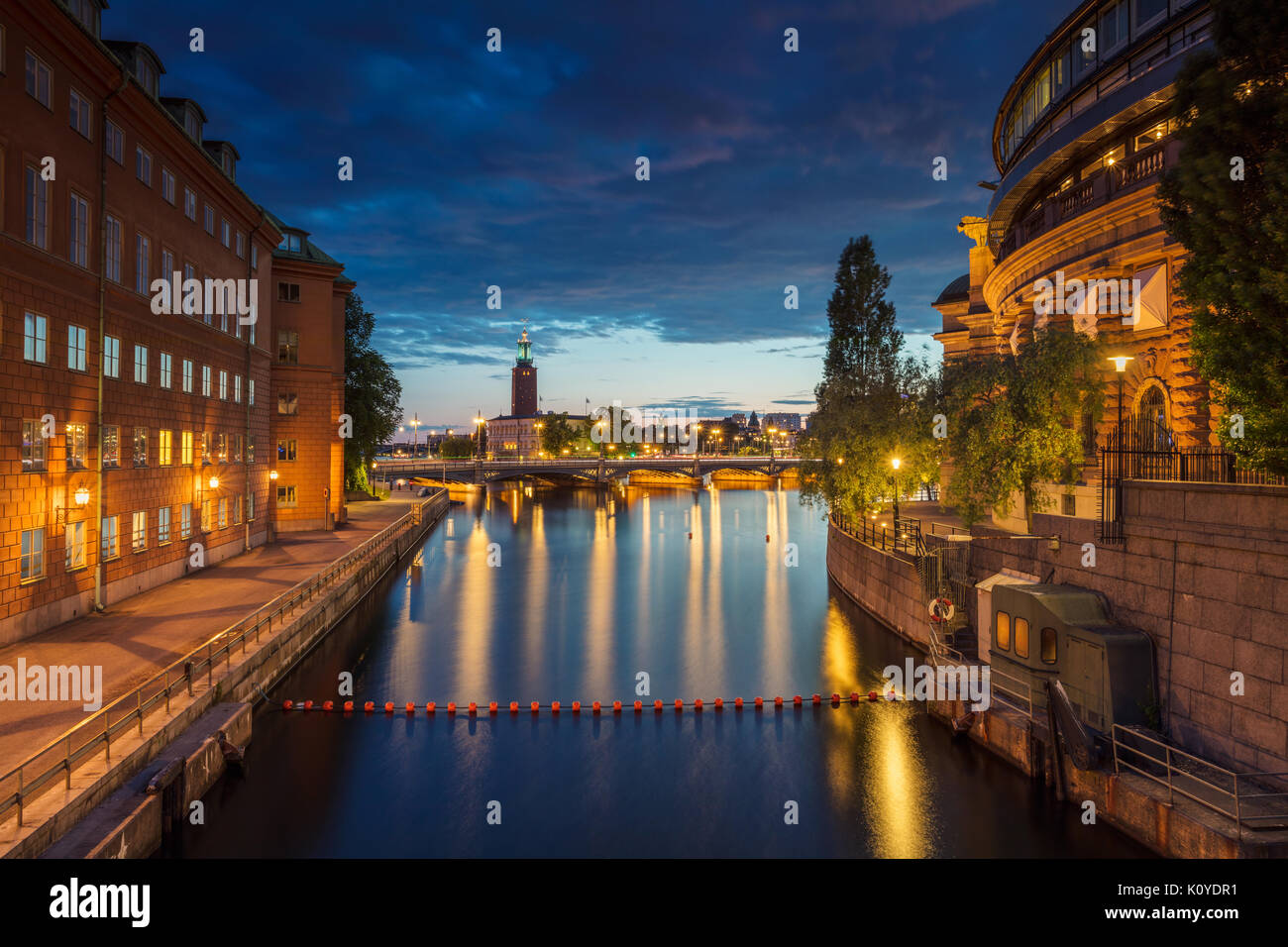 Stoccolma. cityscape immagine della città vecchia di Stoccolma, in Svezia durante il tramonto. Foto Stock