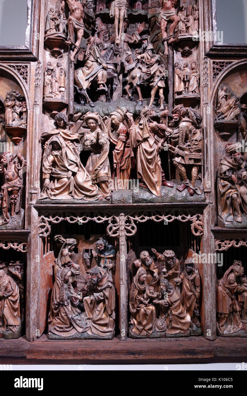 Altare con scene del Cristo infanzia e passione, 4 di 4, Anversa, c. 1520 1530 Museo M di Leuven, Belgio DSC04892 Foto Stock