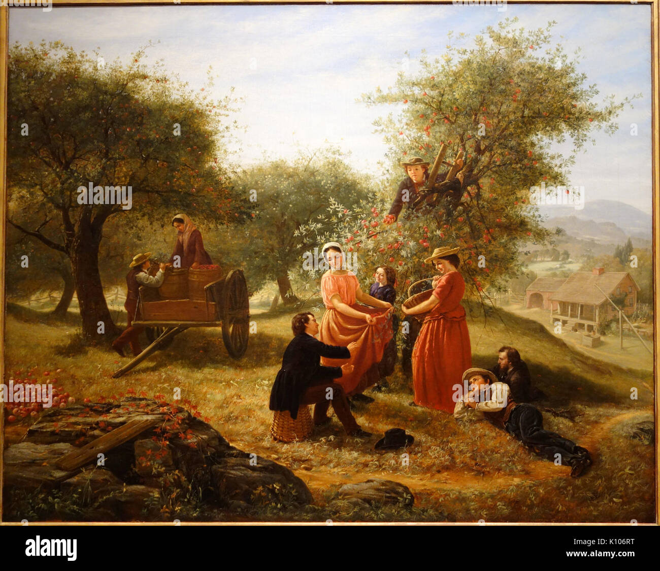 Raccolta di Apple da Girolamo B. Thompson, 1856, olio su tela Brooklyn Museum DSC09418 Foto Stock