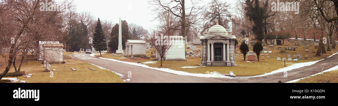 Il cimitero di Allegheny panorama, 2015 03 11 Foto Stock