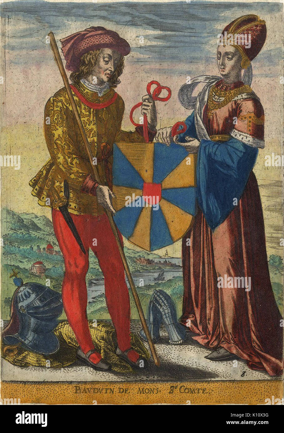 Baldwin VI Richilda Foto Stock