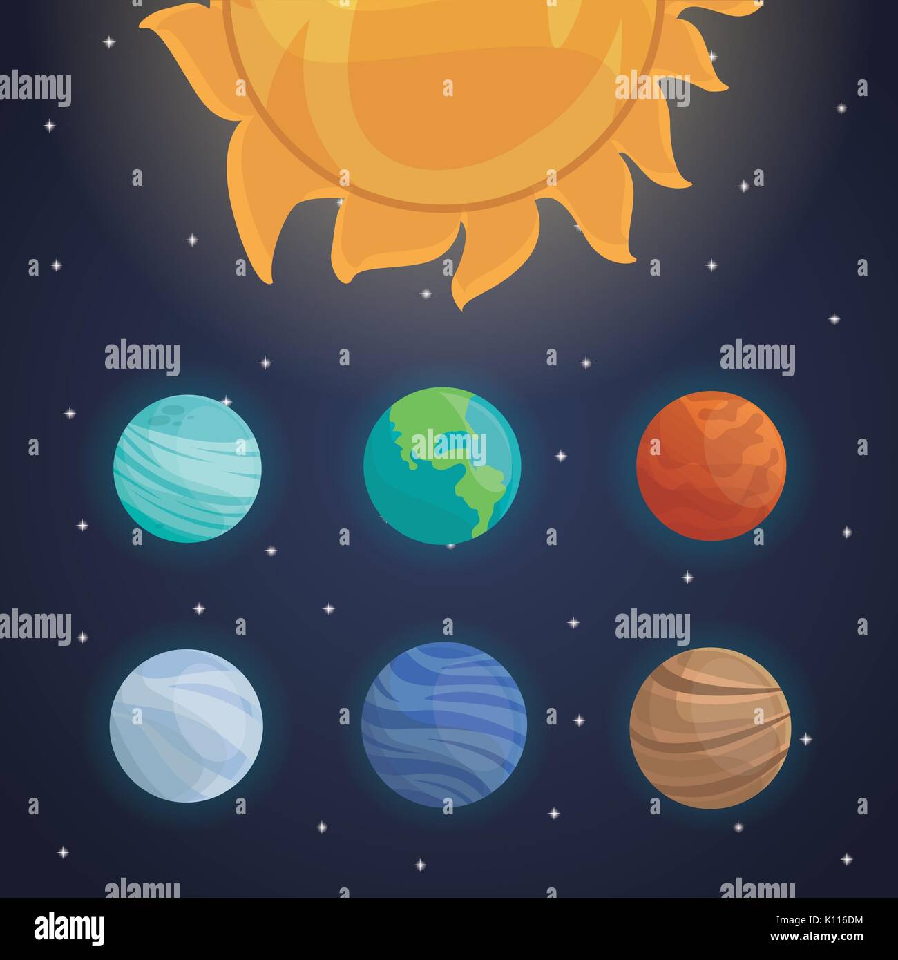Spazio di colore di sfondo del paesaggio con il sistema solare e dei pianeti  Immagine e Vettoriale - Alamy