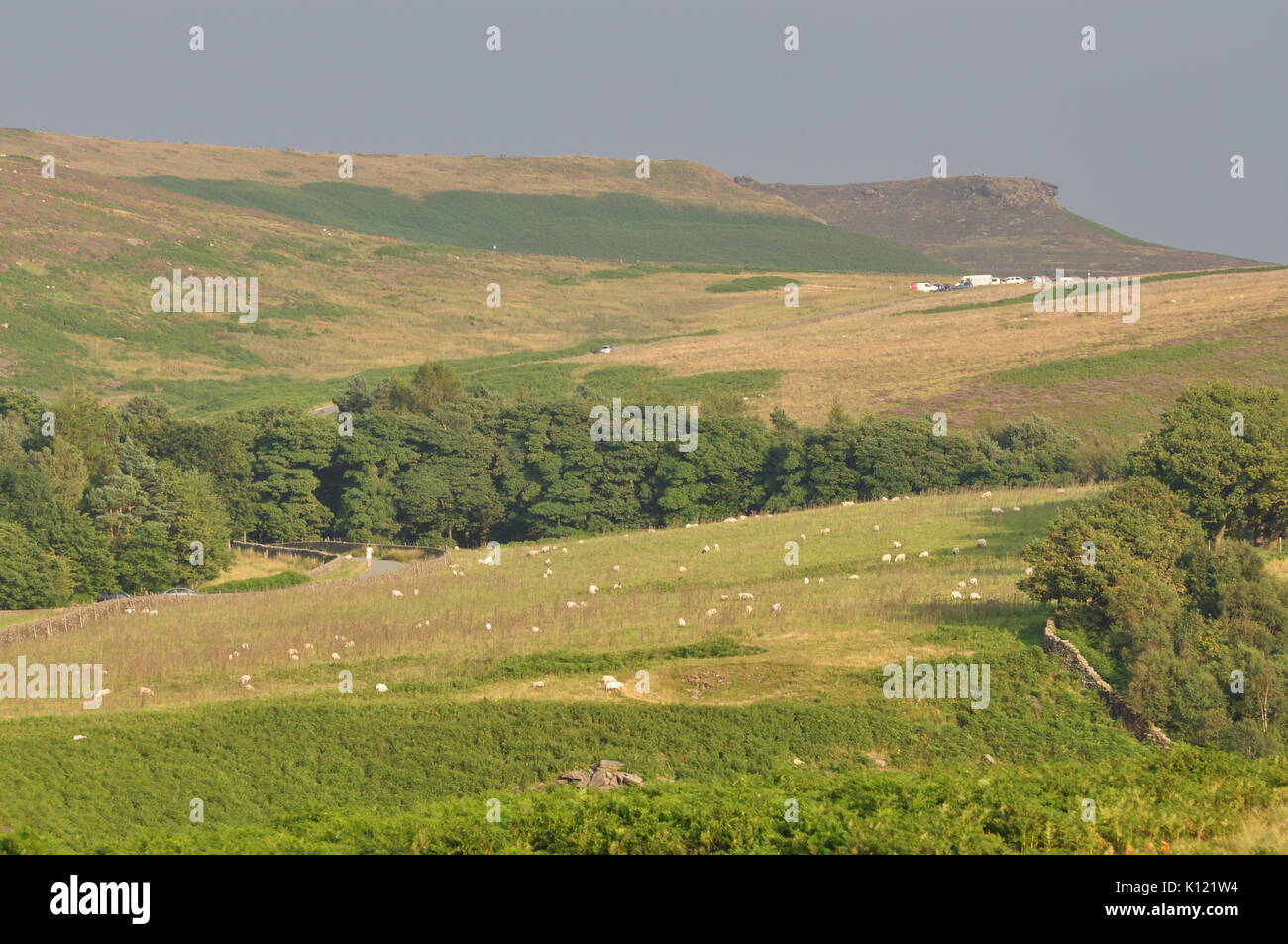 Bordo Stanage, un popolare alpinismo e passeggiate ubicazione nel Derbyshire Peak District, England Regno Unito Foto Stock