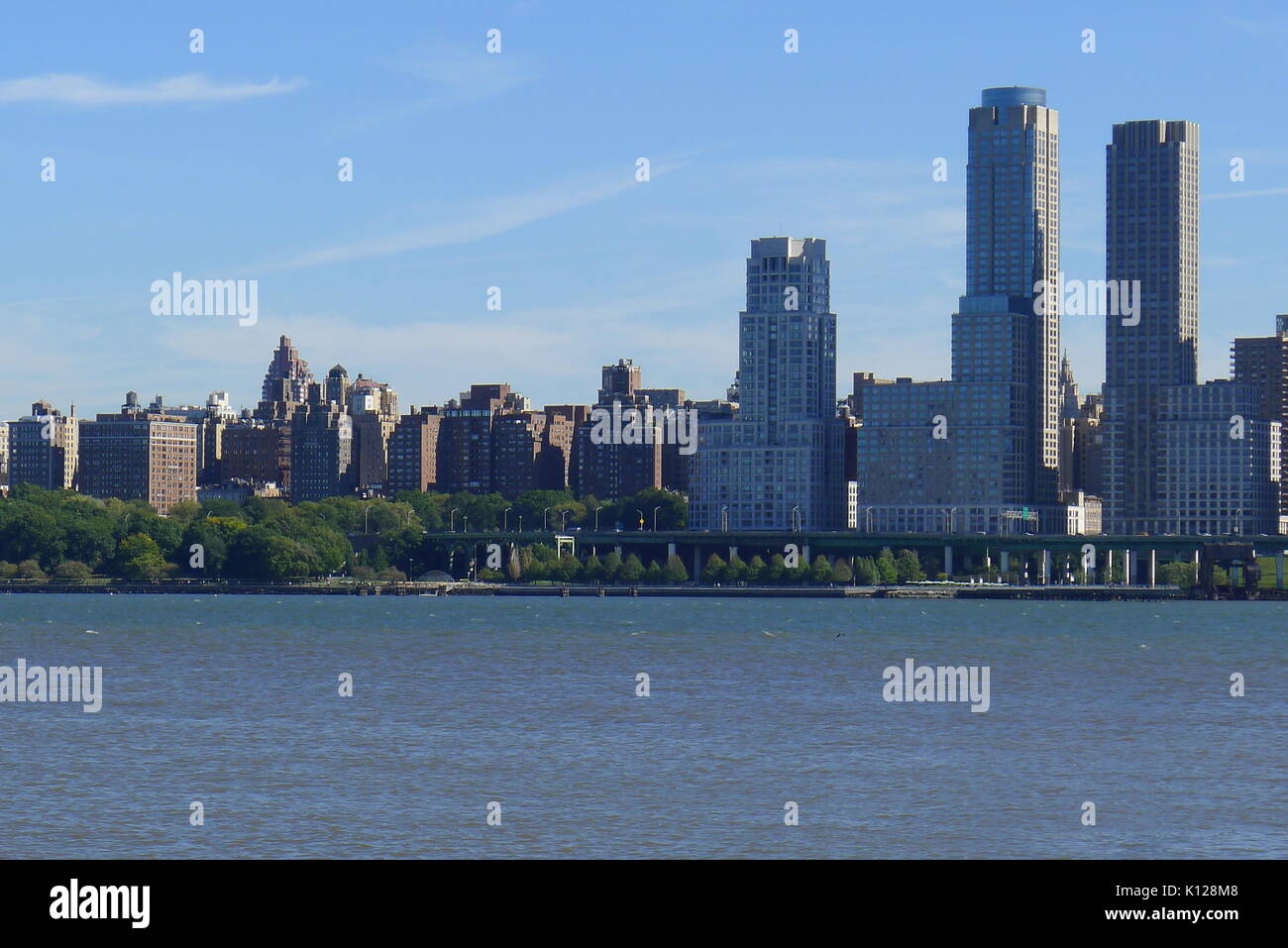 Upper West Side di New York e sul fiume Hudson Foto Stock