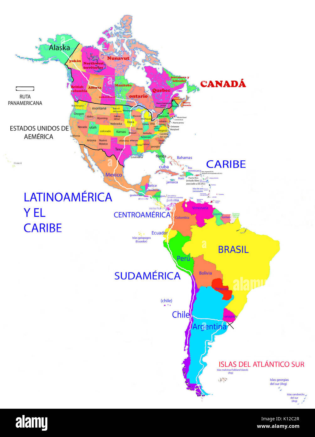 Americanmap Foto Stock