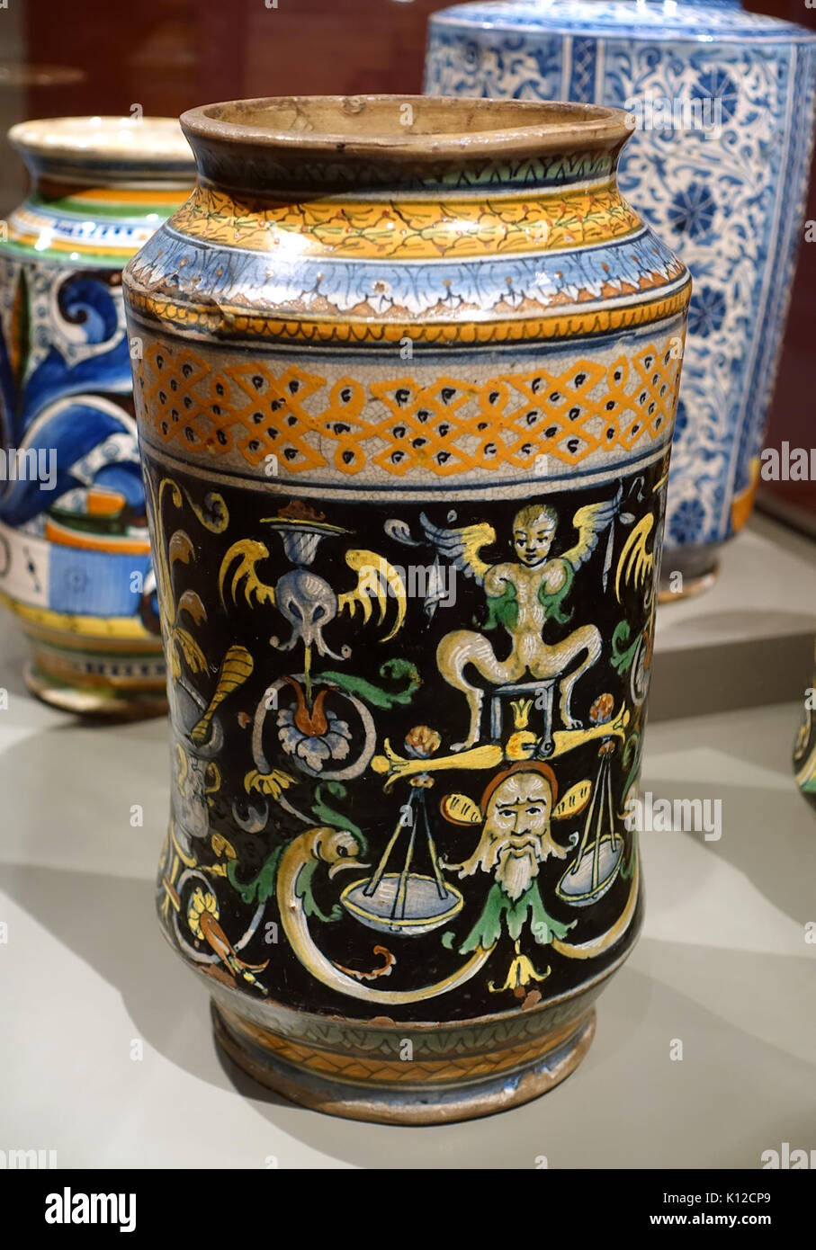 Albarello, Italia, Siena, c. 1500 1510, maiolica Wadsworth Ateneo Hartford, CT DSC05110 Foto Stock