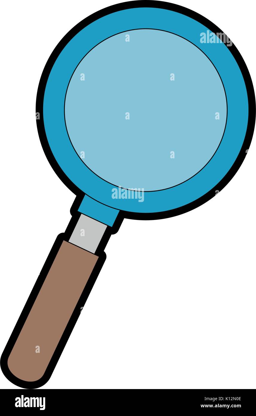 Icona della lente di ingrandimento su sfondo bianco illustrazione vettoriale Illustrazione Vettoriale