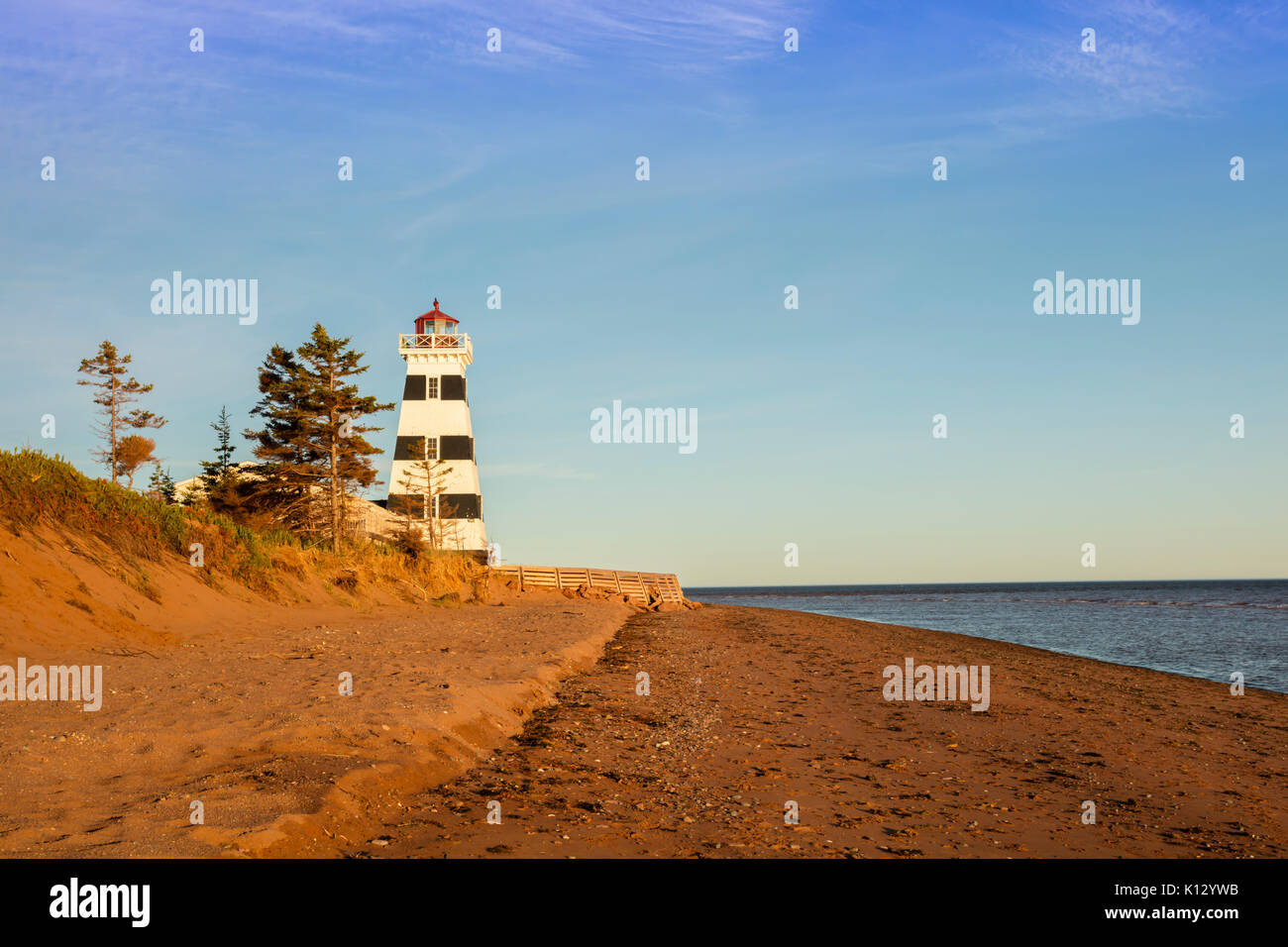 West Point ighthouse; il più alto faro sulla Prince Edward Island. Foto Stock