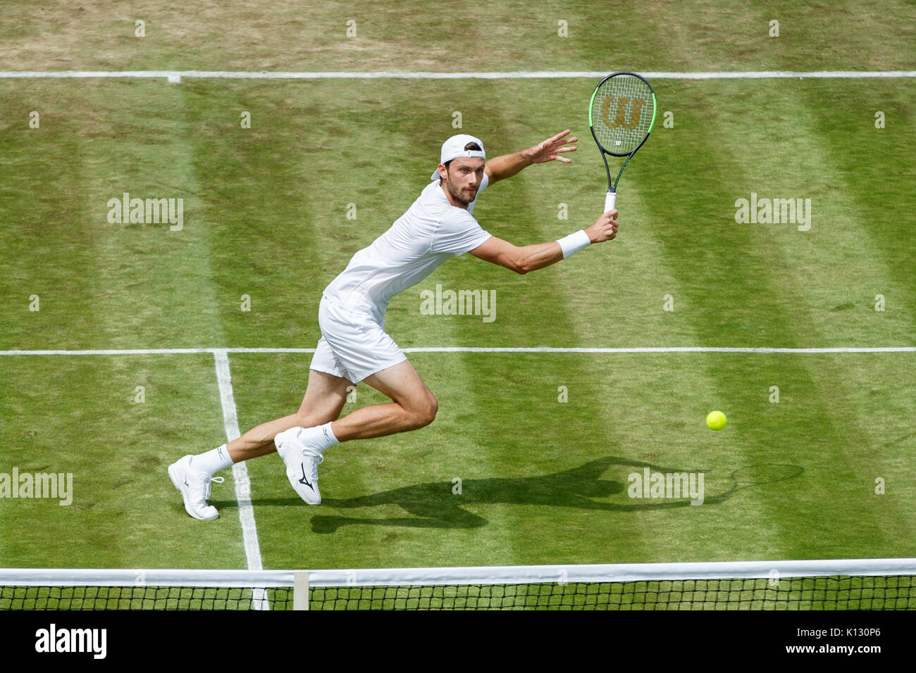 Daniel marche di Germania in azione al singolo maschile - campionati di Wimbledon 2017 Foto Stock