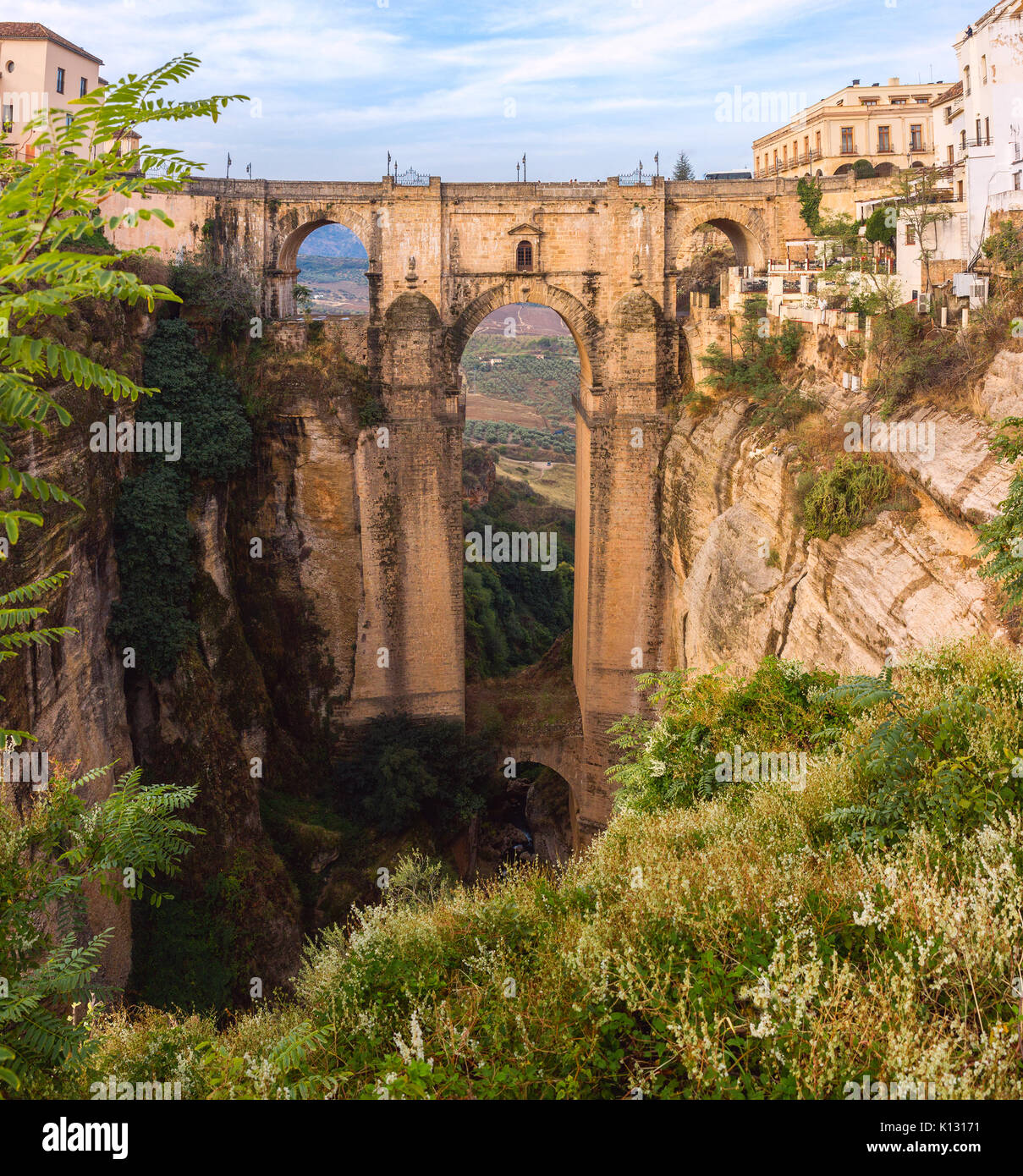 Puente Nuevo, nuovo ponte a Ronda, Spagna Foto Stock
