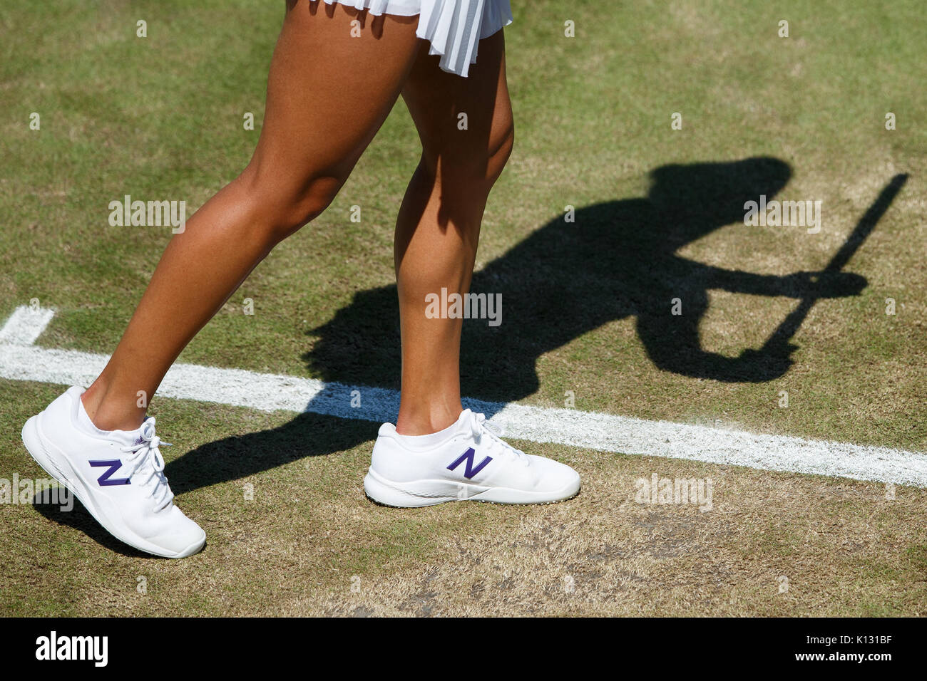 Generico ombra di tennis di Heather Watson al Ladies' Singles - campionati di Wimbledon 2017 Foto Stock