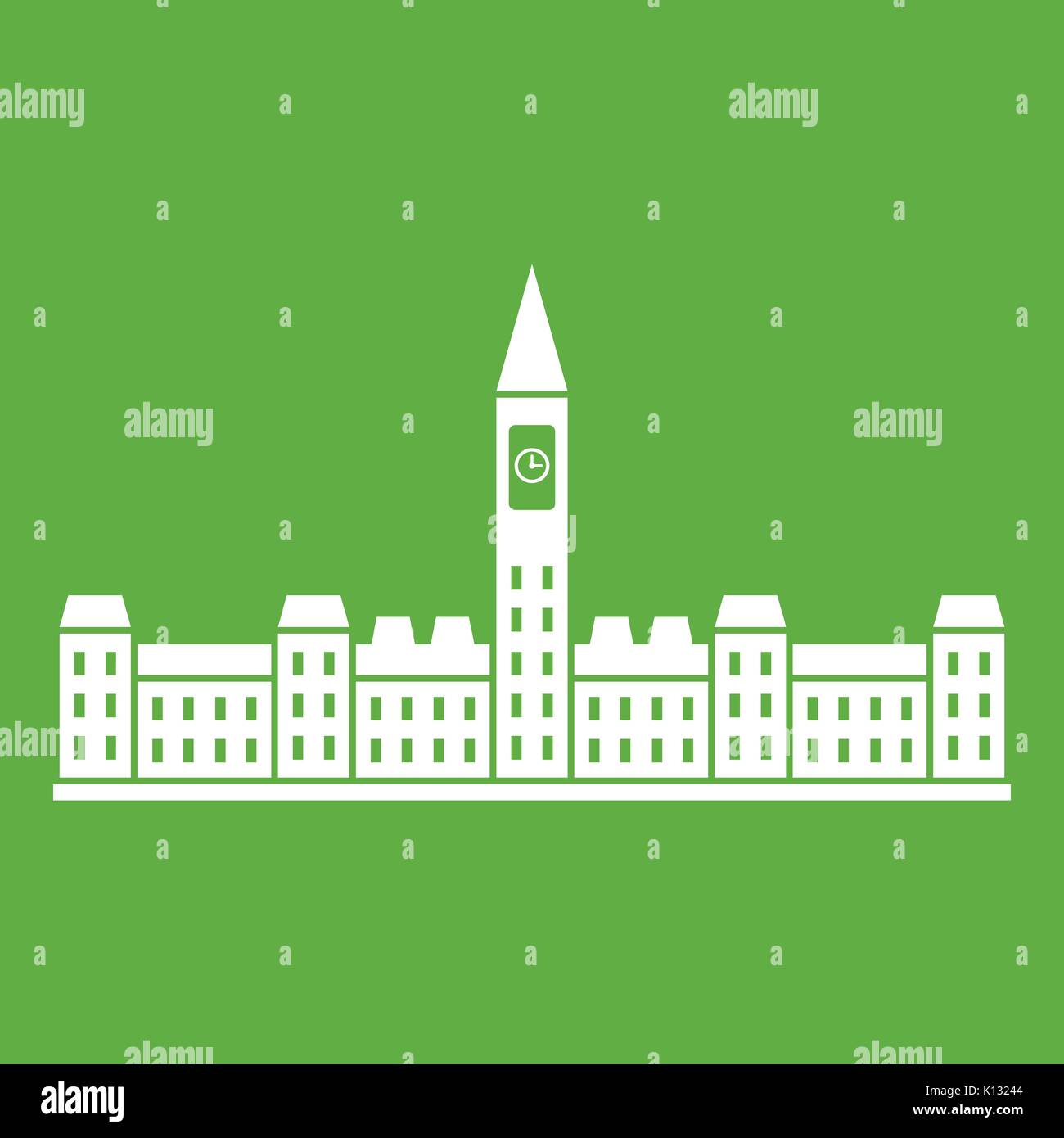 Il Palazzo del Parlamento del Canada Icon green Illustrazione Vettoriale