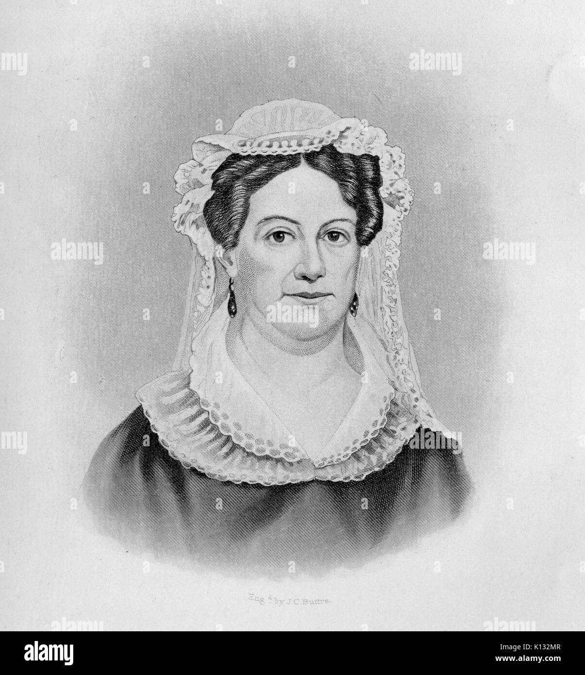 Rachel Jackson, moglie del Presidente degli Stati Uniti Andrew Jackson, piastra di acciaio incisione, 1820. Foto Stock