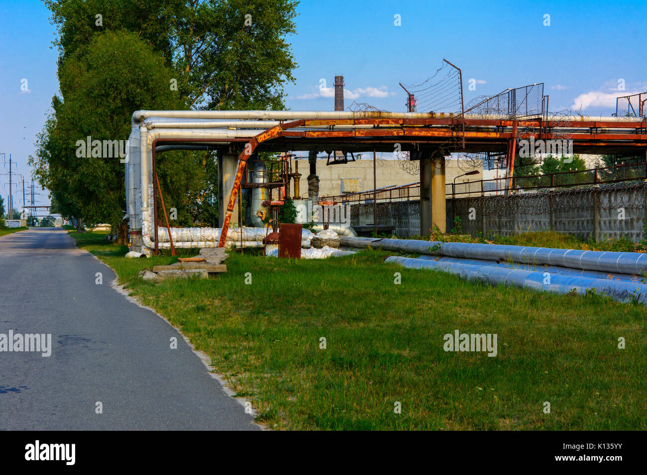 Il confinamento al reattore 4 della centrale nucleare di Cernobyl. Dead zone radioattive. Conseguenze della catastrofe nucleare di Cernobyl, Agosto 2017. Foto Stock