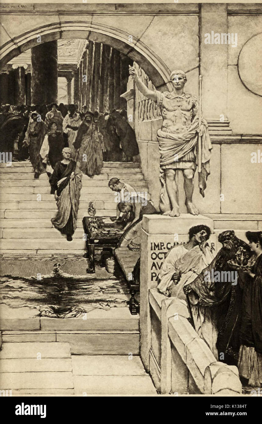 Un pubblico in corrispondenza di Agrippa (eliografiche) Foto Stock