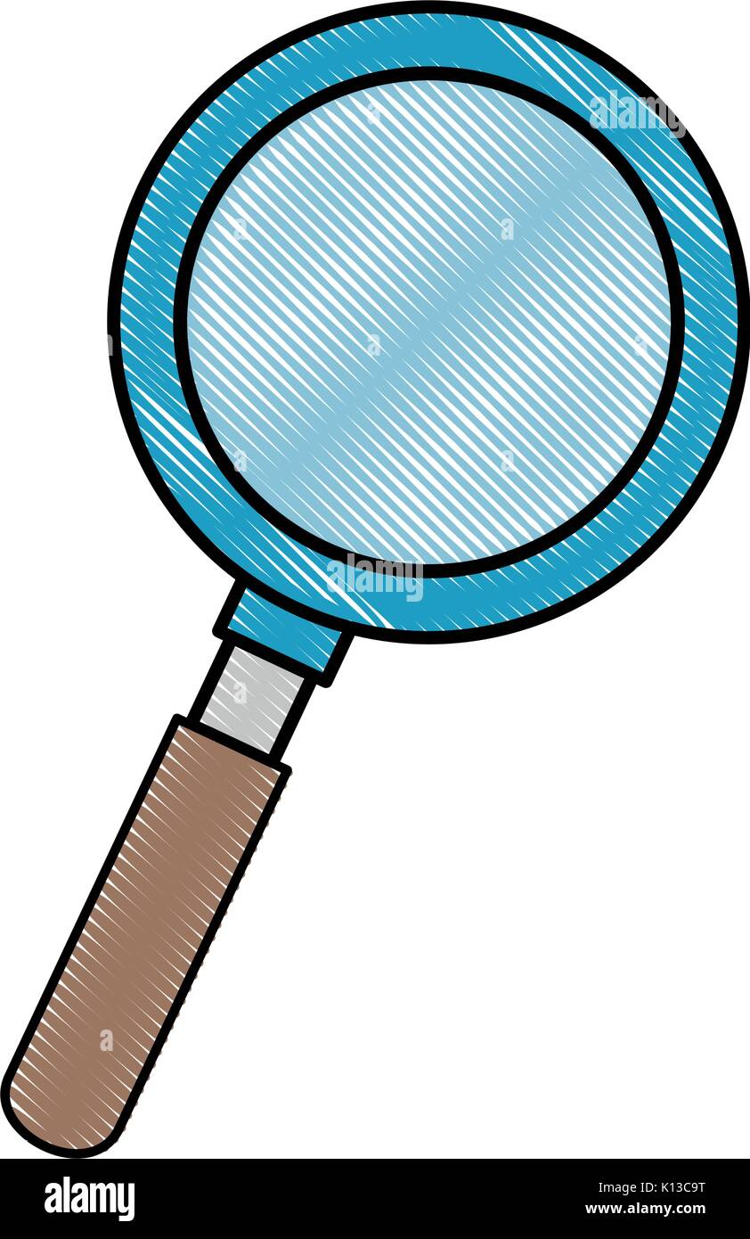 Icona della lente di ingrandimento su sfondo bianco illustrazione vettoriale Illustrazione Vettoriale