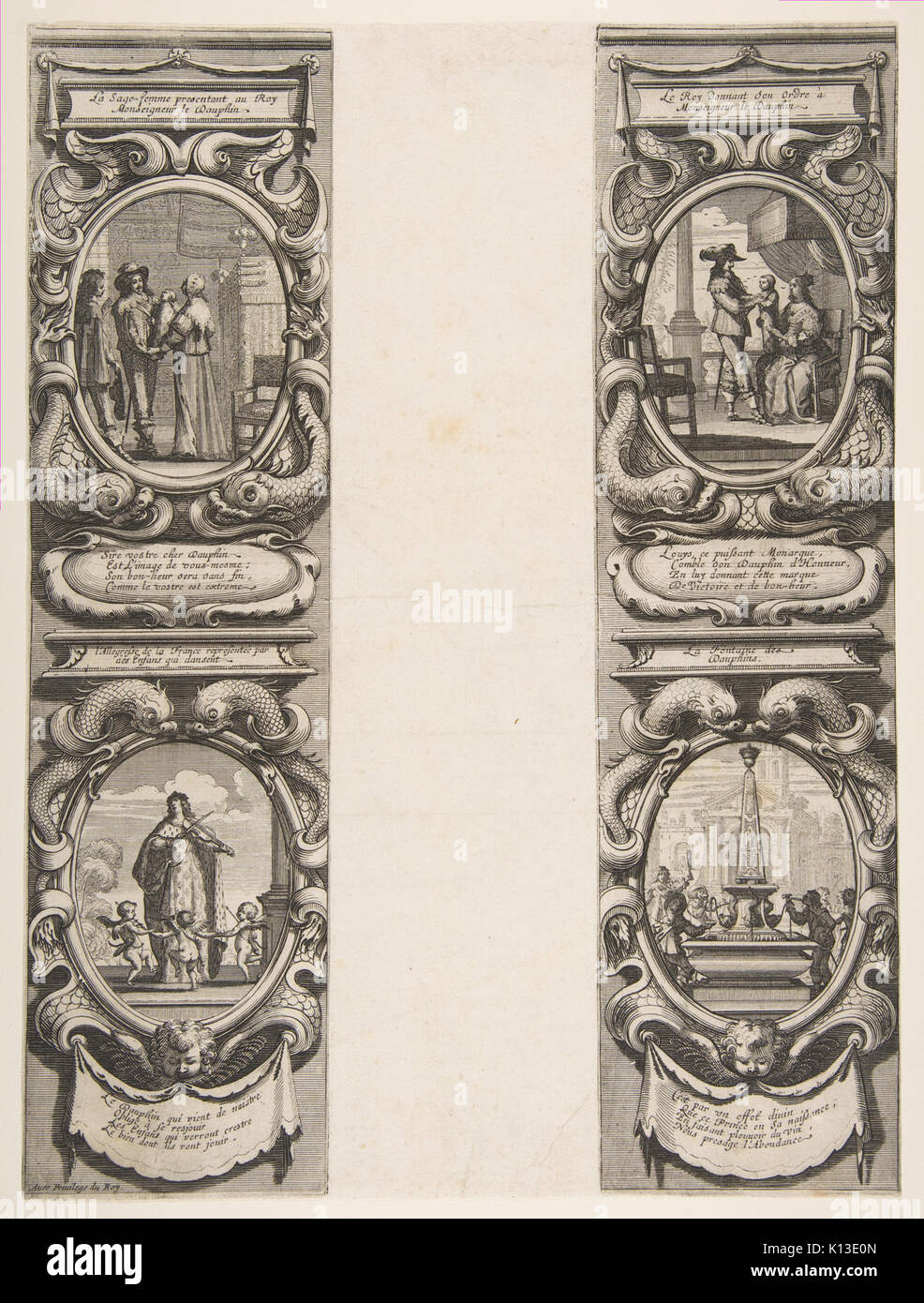Per Almanach 1639 Luigi XIII e di Anna d'Austria affidando il regno e la apparente erede la Vergine ha incontrato DP818045 Foto Stock