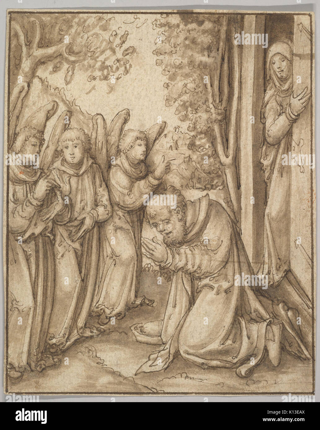 Abramo e i tre angeli incontrato DP822261 Foto Stock