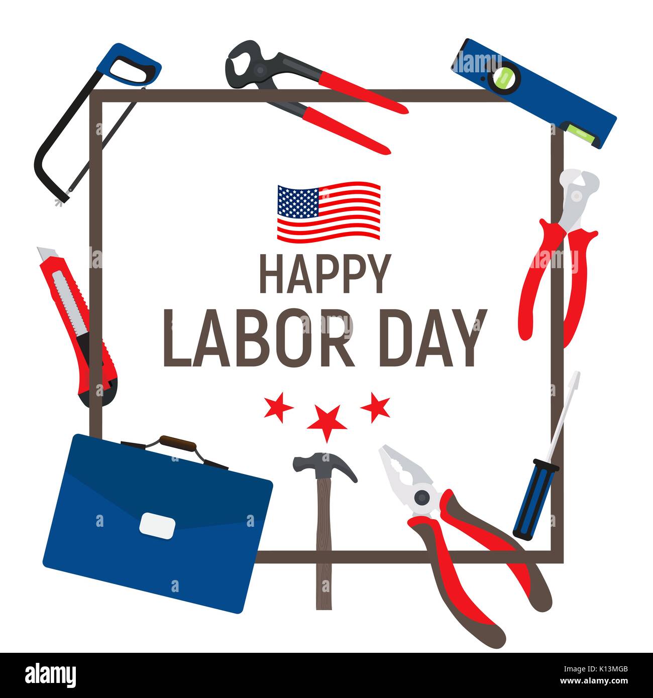La giornata del lavoro negli USA sfondo Poster. Illustrazione Vettoriale Illustrazione Vettoriale