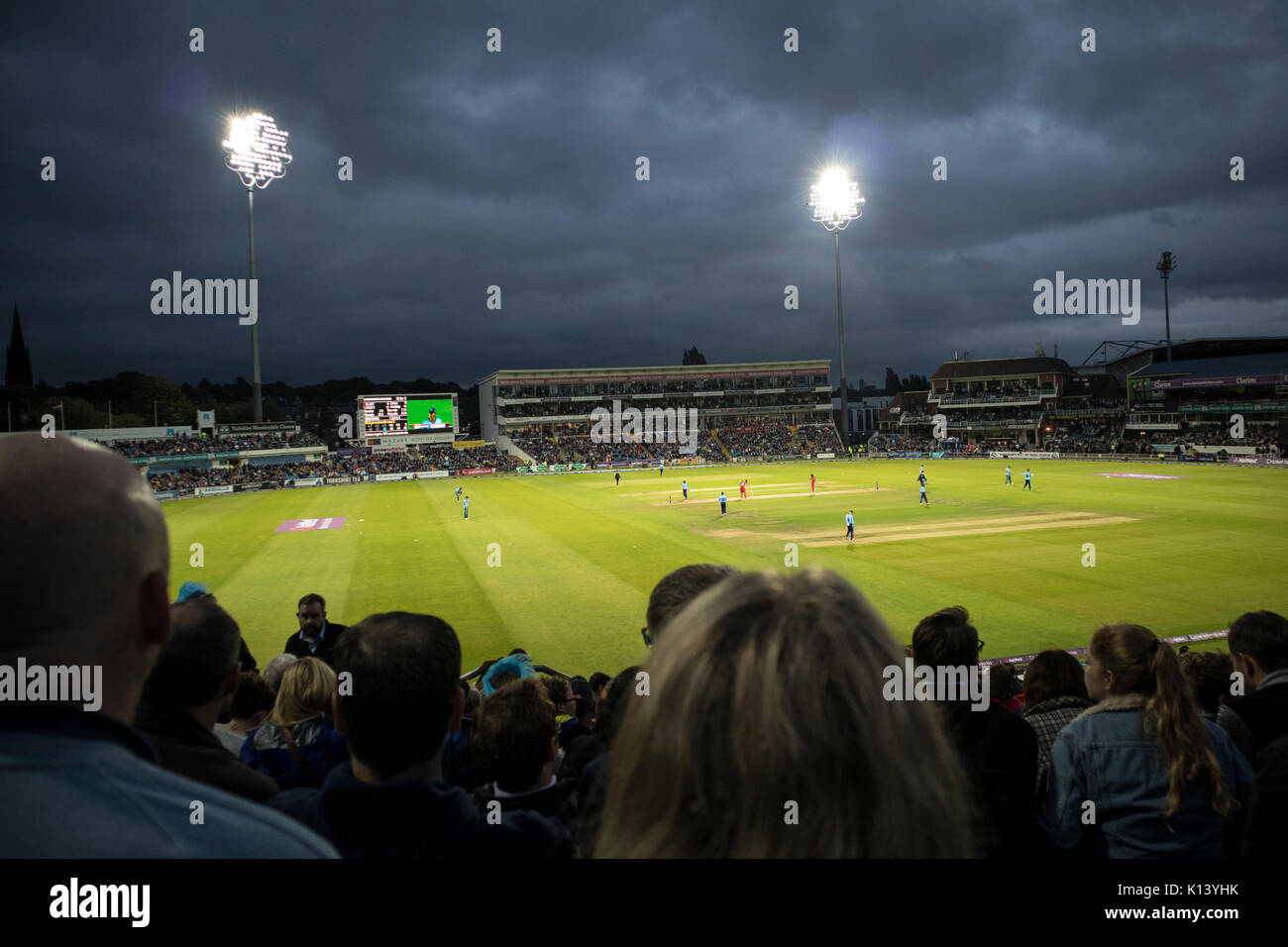 Headingley Cricket Ground a Leeds durante una ventina di20 Gioco Blast, Yorkshire V Lancashire, Agosto 2017. Battito dello Yorkshire Lancashire Foto Stock