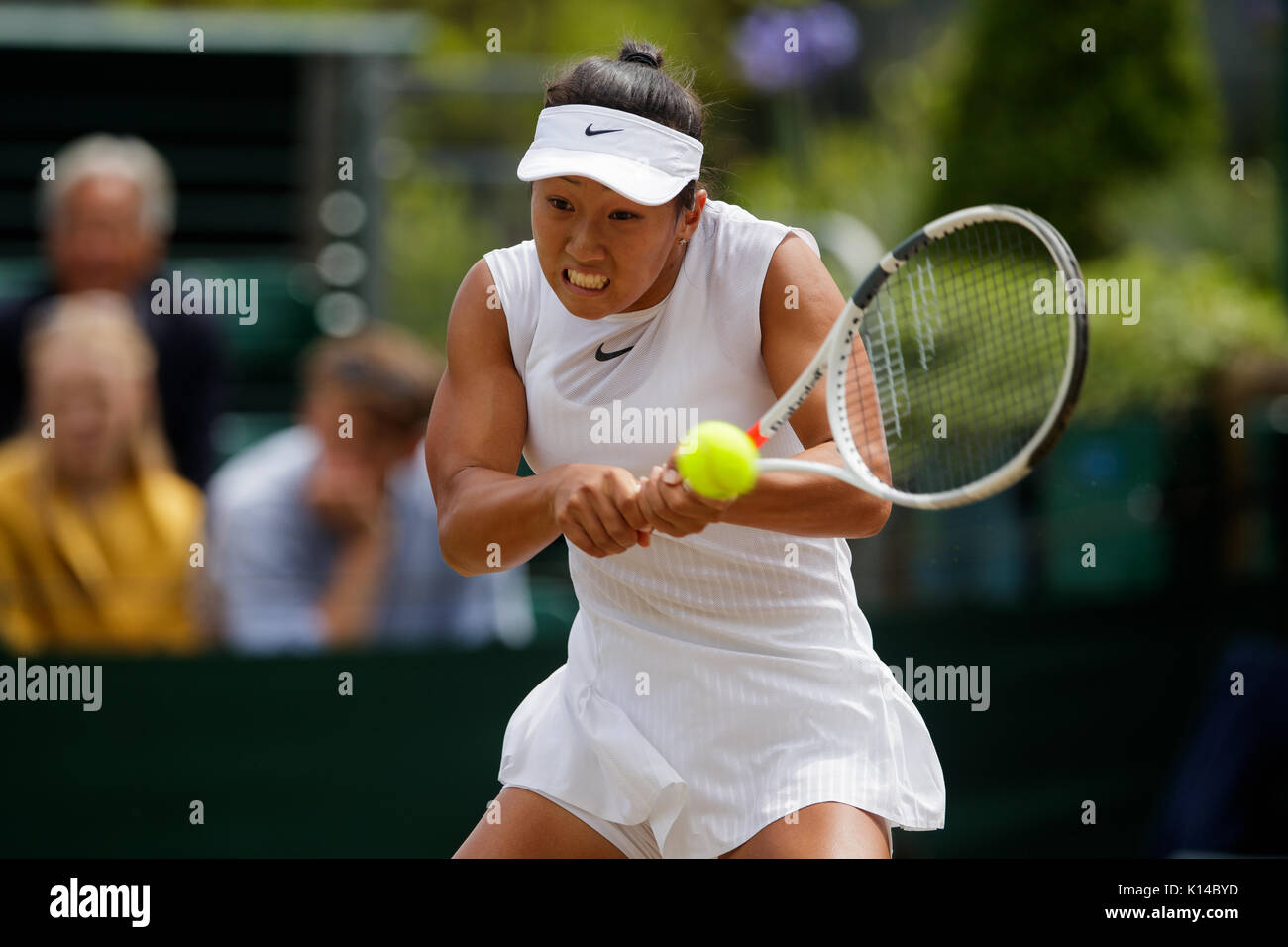 Claire Liu di USA presso le ragazze Singles - campionati di Wimbledon 2017 Foto Stock