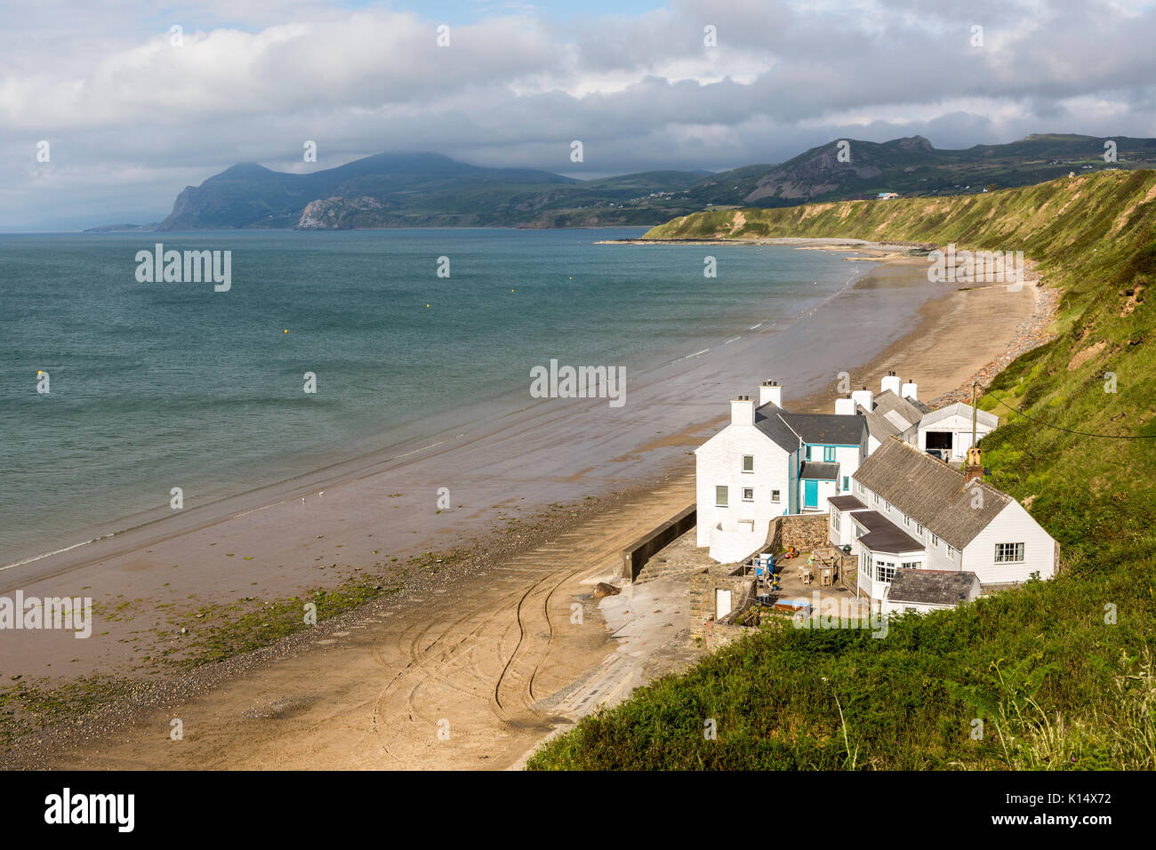 Spiaggia a Porthdinllaen, Lleyn Peninsula, Wales, Regno Unito Foto Stock