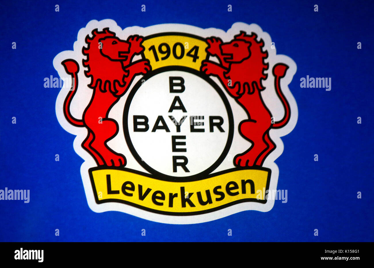 Das Logo der Marke "Bayer Leverkusen', Berlino . Foto Stock