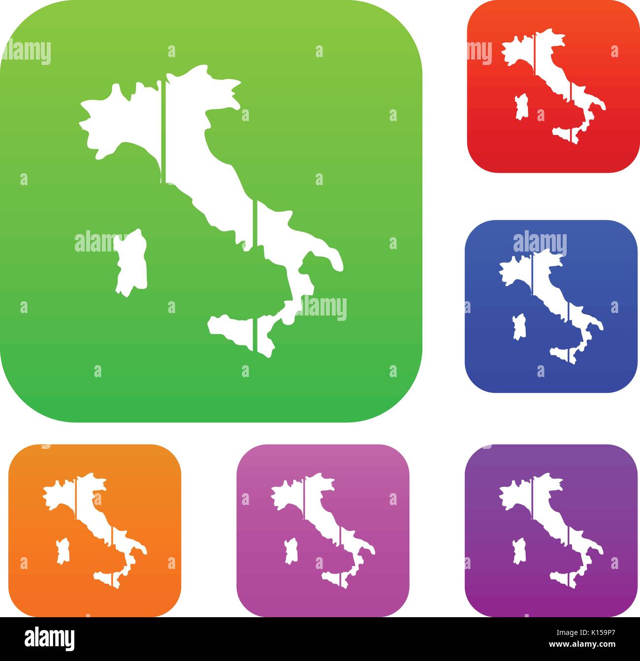 Mappa di Italia insieme Illustrazione Vettoriale