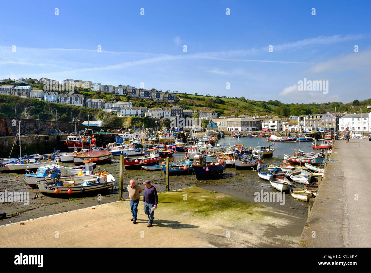 Porto di pesca, Mevagissey, Cornwall, England, Regno Unito Foto Stock