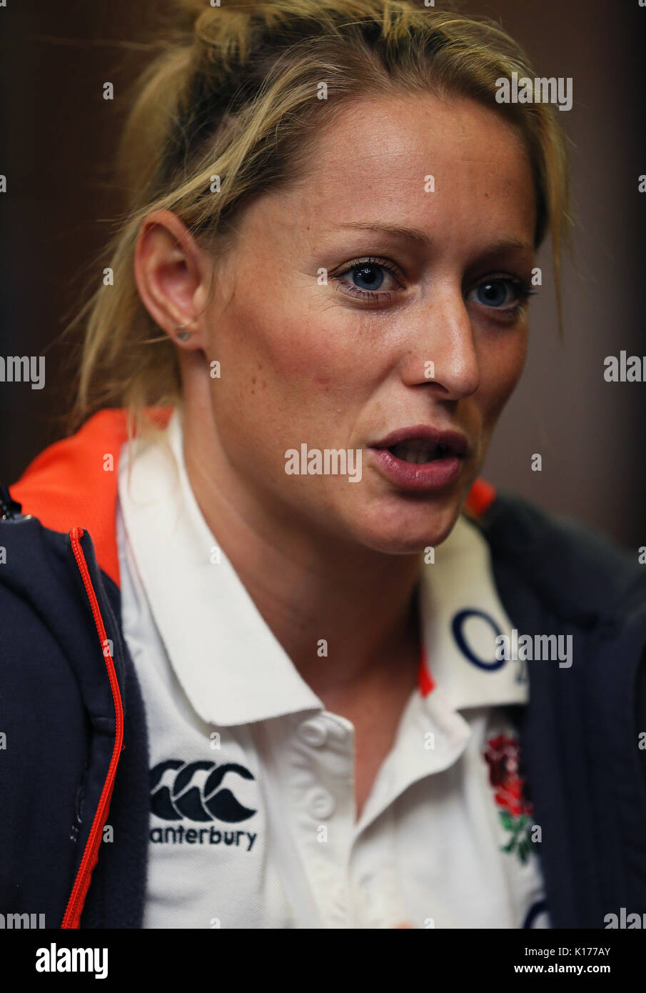 L'Inghilterra del Natasha caccia durante la conferenza stampa a Clayton Hotel, Belfast, precedendo la Coppa del Mondo Donne finale tra Inghilterra e Nuova Zelanda domani sera. Foto Stock