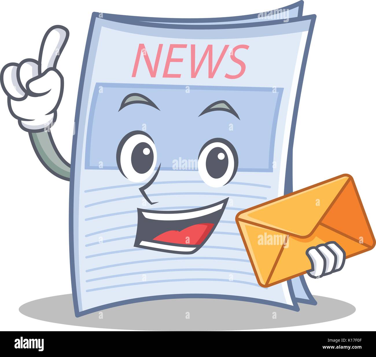 Busta con carattere di giornale in stile cartone animato Illustrazione