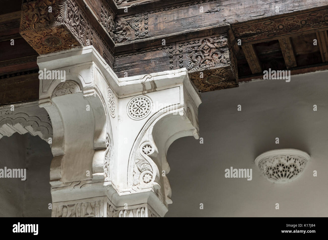 Dettaglio del carving Museo di Marrakech Foto Stock
