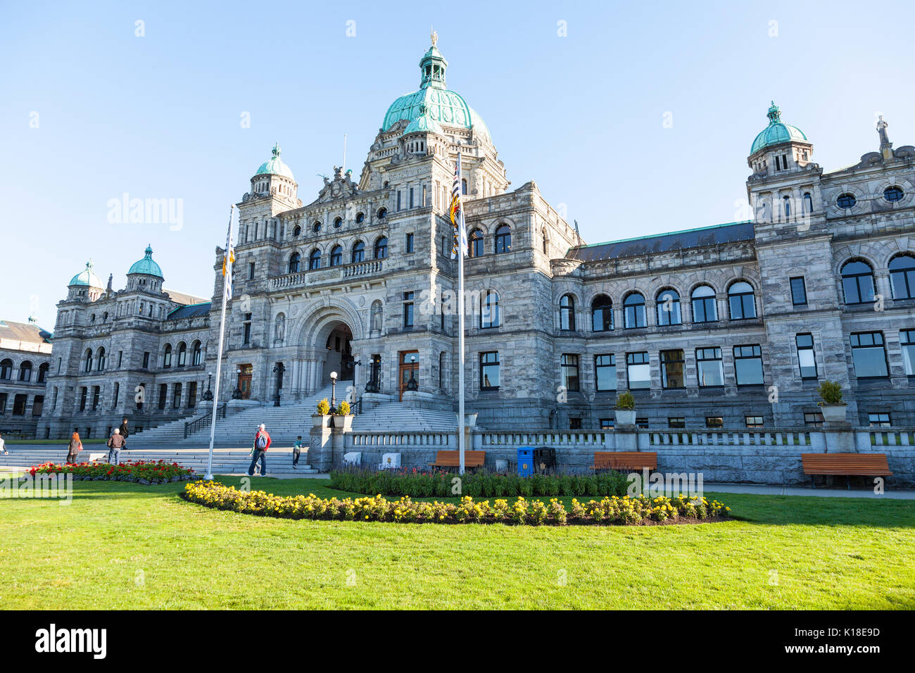 Gli edifici del Parlamento a Victoria, Canada, America del Nord Foto Stock
