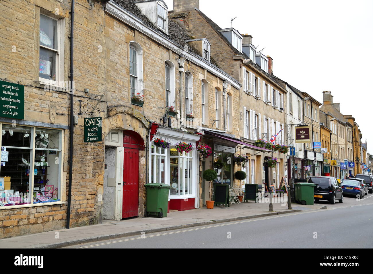 High Street View a Chipping Norton, Regno Unito Foto Stock