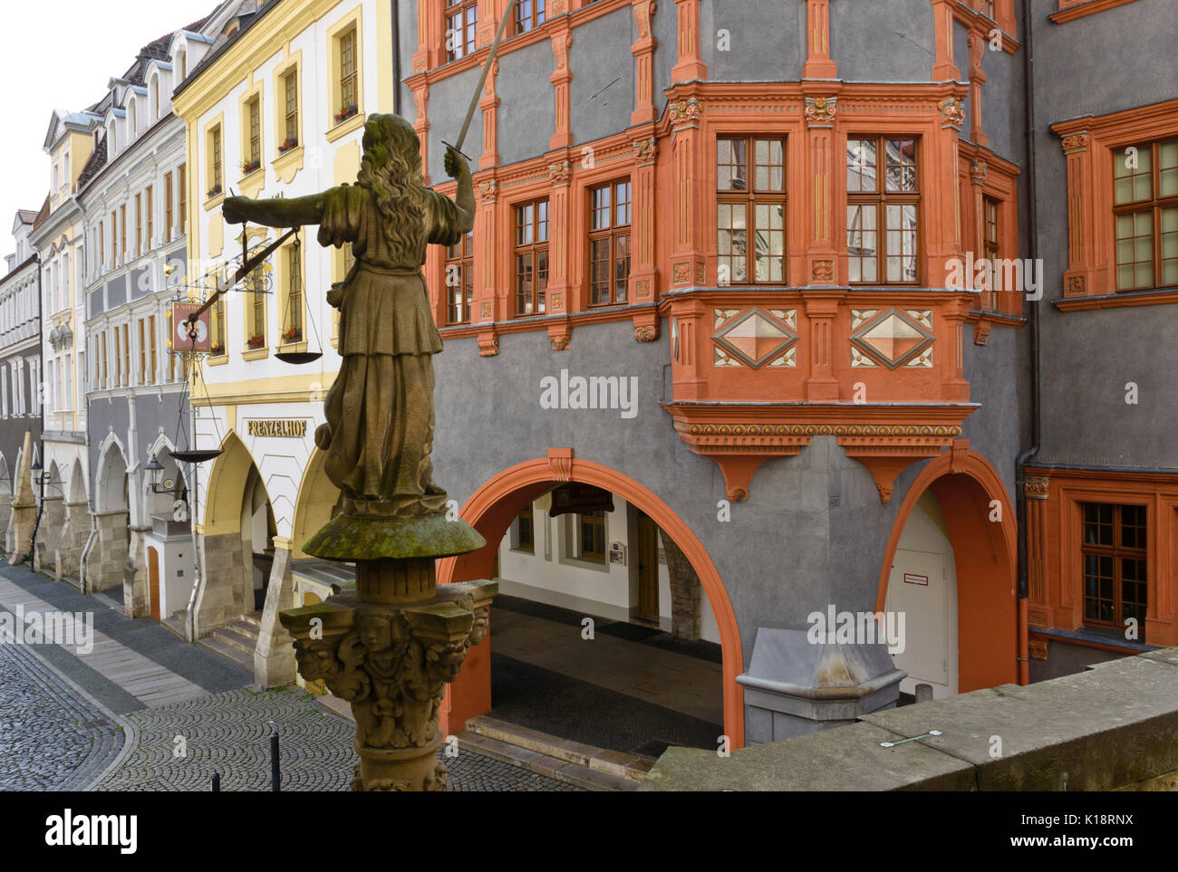 Edifici presso la piazza del mercato, Görlitz, Germania Foto Stock