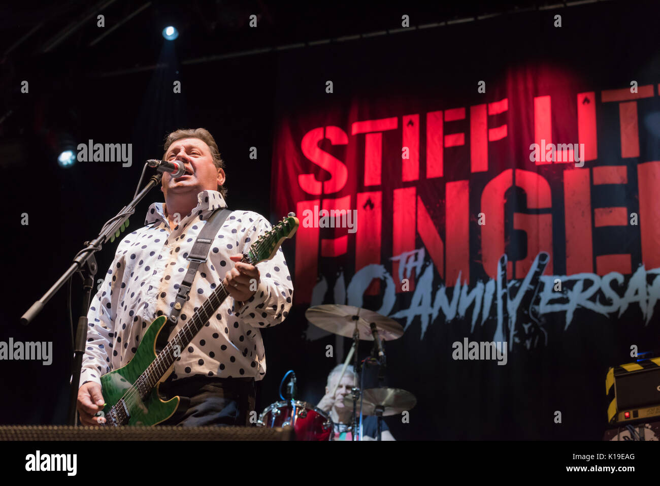 Belfast, Irlanda del Nord. 26/08/2017 - Irlanda del Nord punk band dura poco dita giocare Custom House festival. Foto Stock